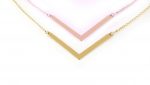 Large flat chevron gold necklace - Image 7