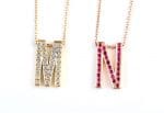 Large diamond initial gold necklace - Image 7