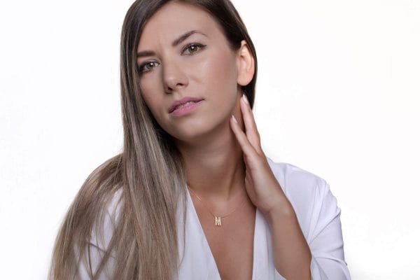 Large diamond initial gold necklace - Image 4