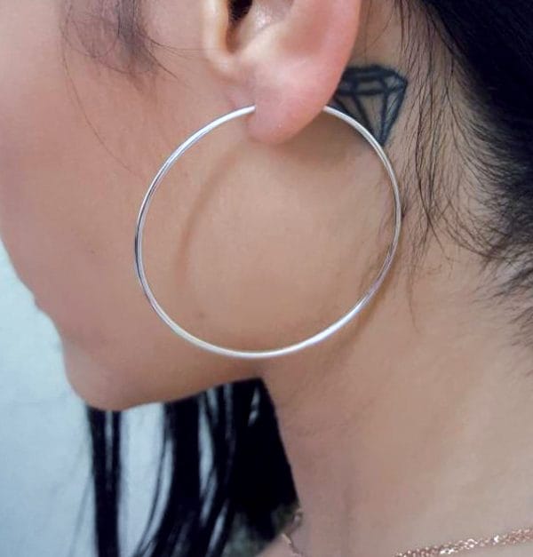 Large solid gold hoop earrings - Image 7