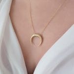 Large horn Moon necklace