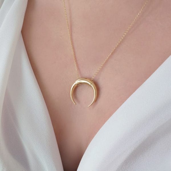 Large horn Moon necklace - Image 1