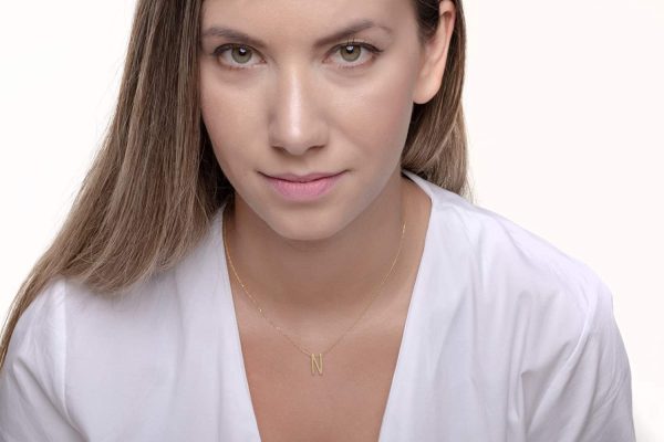 Large initial necklace 6 Large solid gold initial necklace - Image 6