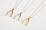 Large wishbone gold necklace - Image 6