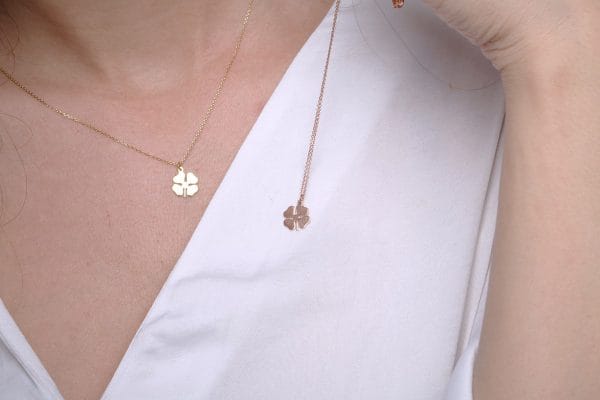 Lucky charm,Four leaf charm 1 Four leaf Lucky charm necklace - Image 1