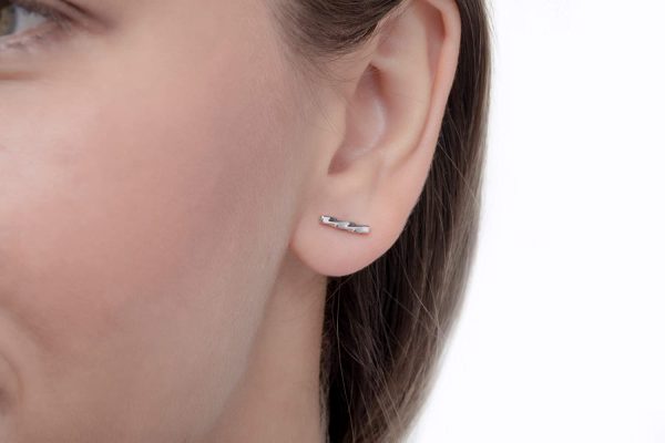Mobius bar earrings 2 Mobius bar gold earrings - Image 3