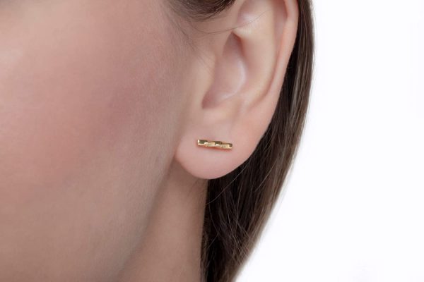 Mobius bar earrings 3 Mobius bar gold earrings - Image 4