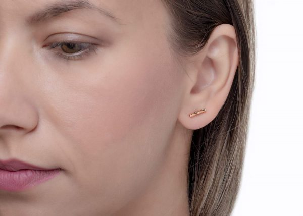 Mobius bar earrings 5 Mobius bar gold earrings - Image 6
