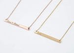 Personalized gold bar necklace