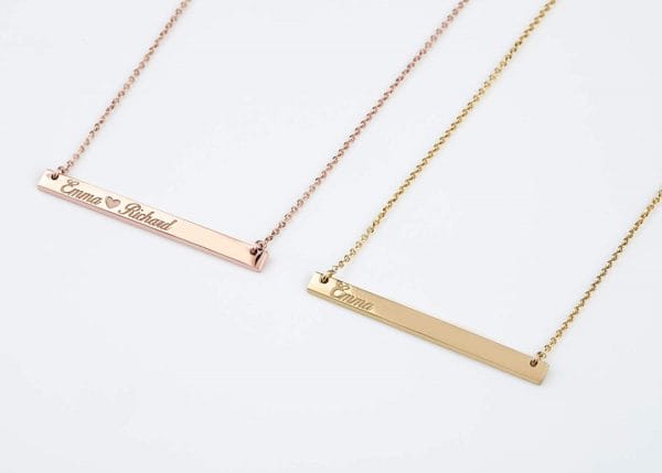 Personalized necklace bar 1 Personalized gold bar necklace - Image 1
