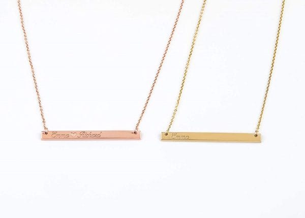 Personalized gold bar necklace - Image 6