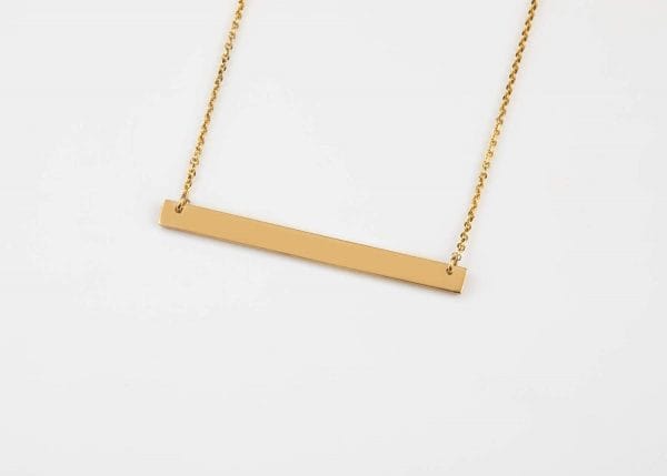 Personalized gold bar necklace - Image 8