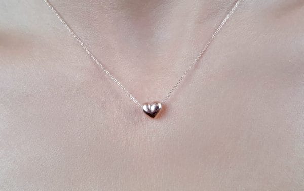 Puffy gold Heart necklace - Image 4