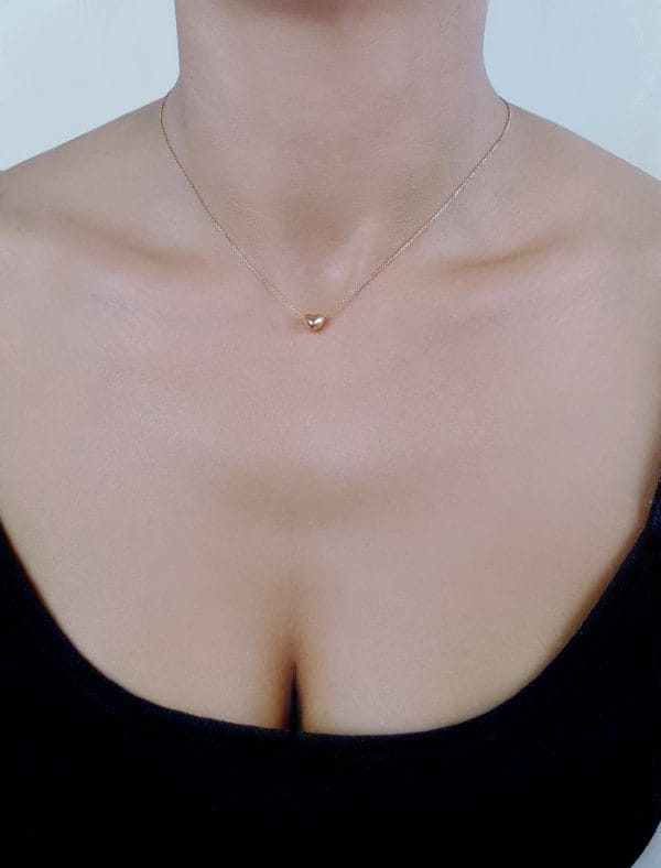 Puffy gold Heart necklace - Image 5