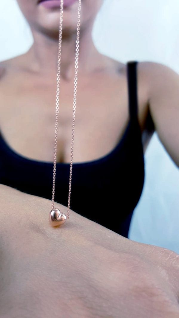 Puffy gold Heart necklace - Image 7