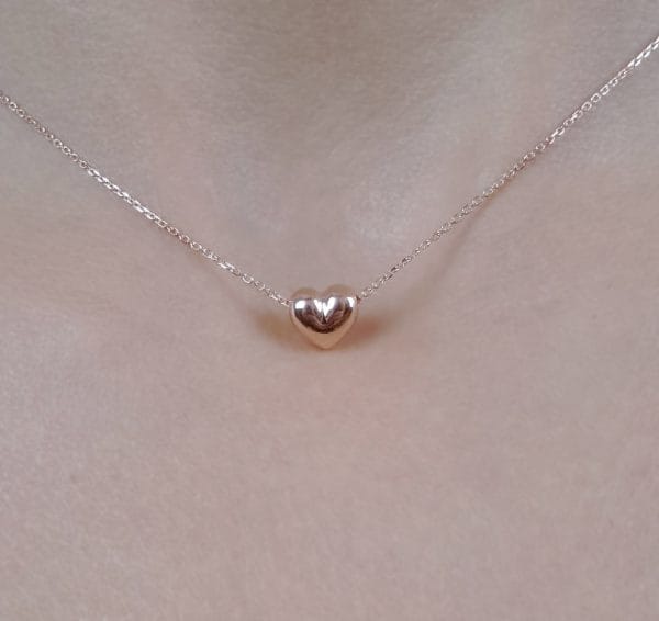 Puffy gold Heart necklace - Image 8