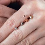 Pyramid gold stud earrings - Image 6