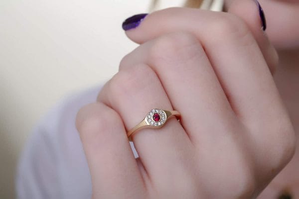 Round Evil eye ring - Image 3