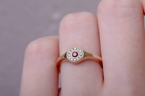 Round Evil eye ring - Image 4