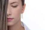 Rectangle hoop earrings in solid gold