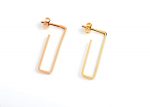 Rectangle hoop earrings in solid gold - Image 3