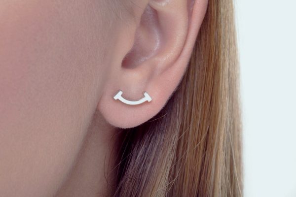 Smile-earrings-3 Smile stud gold earrings - Image 4