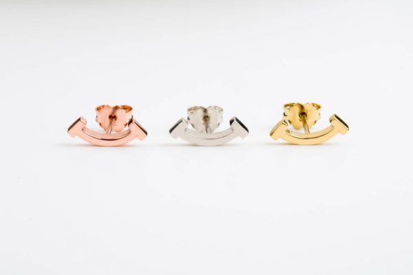 Smile earrings 4 Smile stud gold earrings - Image 5