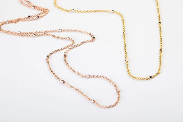 Solid gold Satellite Chain k14 - Image 3