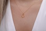 Solid gold anchor necklace