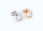 Solid gold circle stud earrings - Image 4