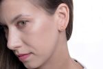 Solid gold circle stud earrings - Image 9