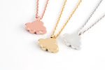Solid gold cloud chain necklace