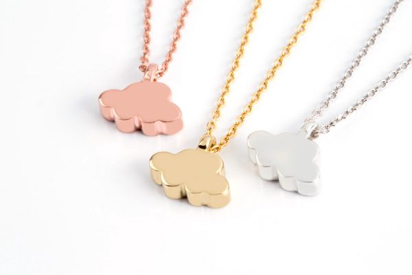 Solid-gold-cloud-necklace-1 Solid gold cloud chain necklace - Image 1