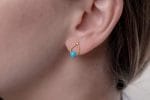 Solid gold turquoise earrings