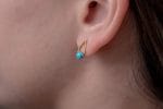 Solid gold turquoise earrings - Image 4