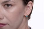 Solid gold turquoise earrings - Image 6