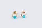 Solid gold turquoise earrings - Image 3