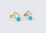 Solid gold turquoise earrings - Image 7