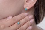 Solid gold turquoise earrings - Image 8