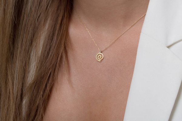 Spiral necklace 1 Spiral gold chain necklace - Image 1
