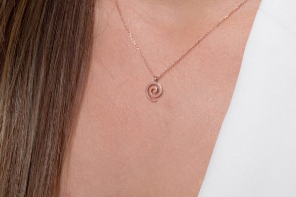 Spiral necklace 2 Spiral gold chain necklace - Image 2