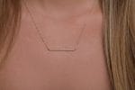 Square bar gold necklace