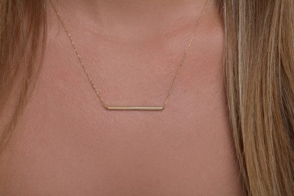 Square bar necklace 1 Square bar gold necklace - Image 1