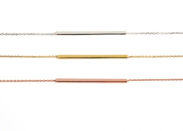 Square bar gold necklace - Image 6