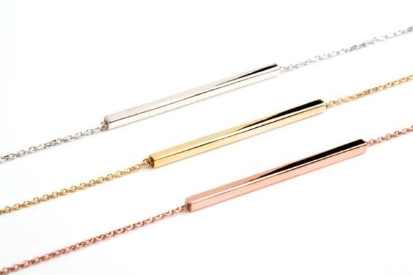 Square bar gold necklace - Image 7