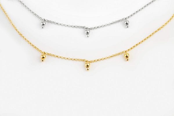 Three ball charm gold necklace - Image 8