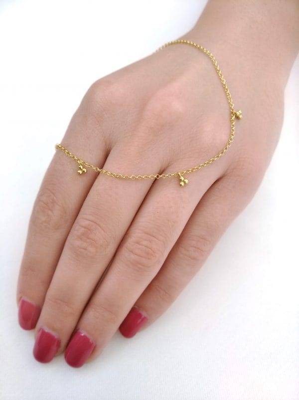 Three beads gold chain necklace - Image 7