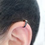 Tiny Diamond solid gold earcuff