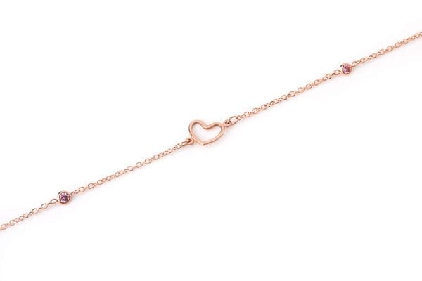 Tiny heart anklet 5 Solid Gold heart anklet - Image 4