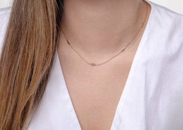 Five marquise gold chain necklace - Image 3